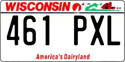 WI license plate 461PXL