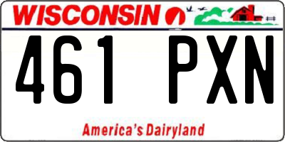 WI license plate 461PXN