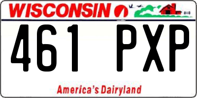 WI license plate 461PXP