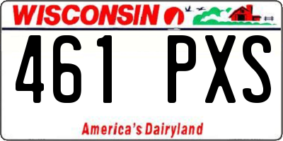 WI license plate 461PXS