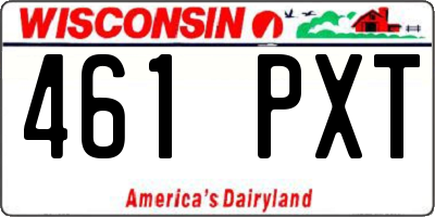 WI license plate 461PXT