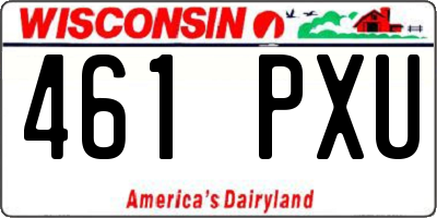 WI license plate 461PXU