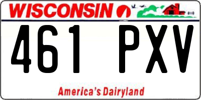 WI license plate 461PXV