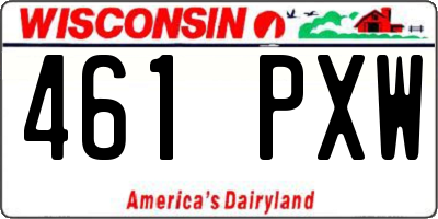 WI license plate 461PXW