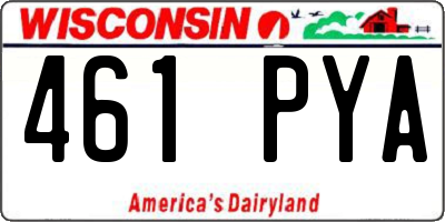 WI license plate 461PYA