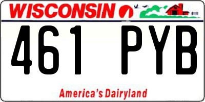 WI license plate 461PYB