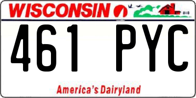 WI license plate 461PYC