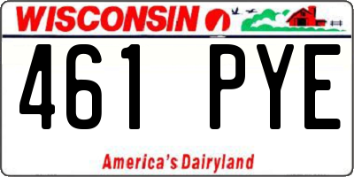WI license plate 461PYE