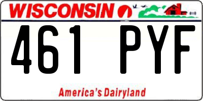 WI license plate 461PYF