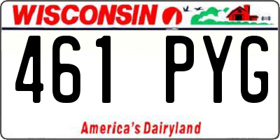 WI license plate 461PYG
