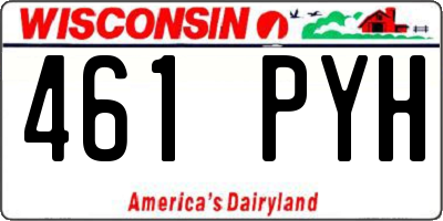 WI license plate 461PYH
