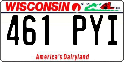 WI license plate 461PYI
