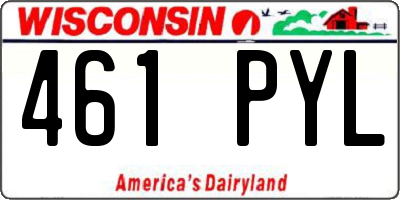WI license plate 461PYL