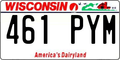WI license plate 461PYM