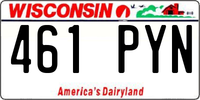 WI license plate 461PYN