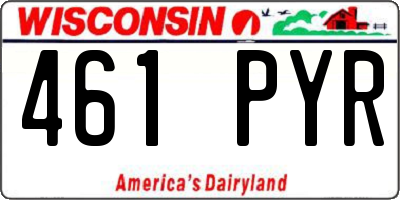 WI license plate 461PYR