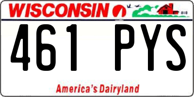 WI license plate 461PYS