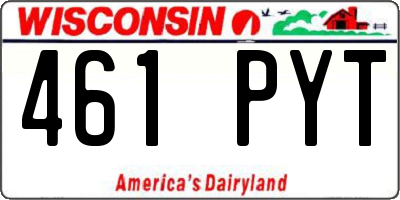 WI license plate 461PYT