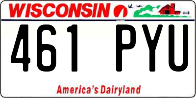 WI license plate 461PYU