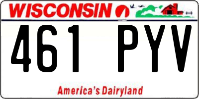 WI license plate 461PYV