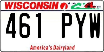 WI license plate 461PYW