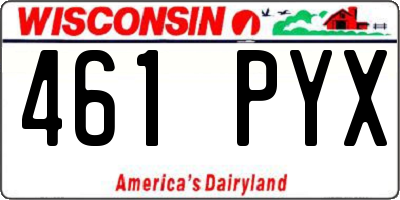 WI license plate 461PYX