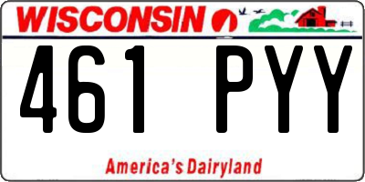 WI license plate 461PYY