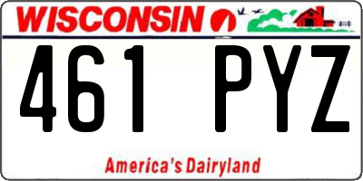 WI license plate 461PYZ