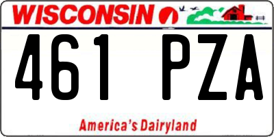 WI license plate 461PZA