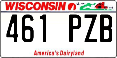 WI license plate 461PZB