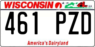WI license plate 461PZD