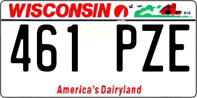 WI license plate 461PZE