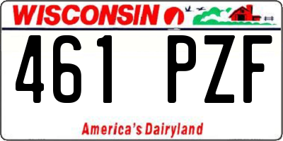 WI license plate 461PZF