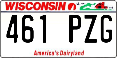 WI license plate 461PZG