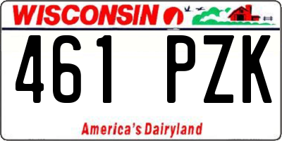 WI license plate 461PZK