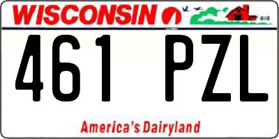 WI license plate 461PZL
