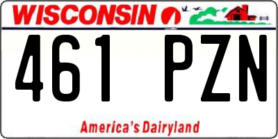 WI license plate 461PZN