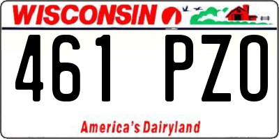 WI license plate 461PZO