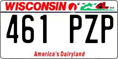 WI license plate 461PZP