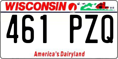 WI license plate 461PZQ