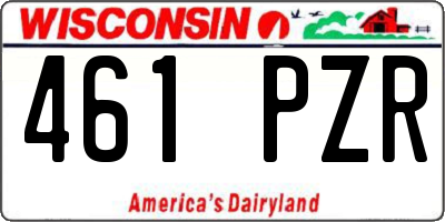 WI license plate 461PZR