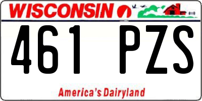WI license plate 461PZS