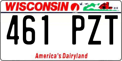 WI license plate 461PZT