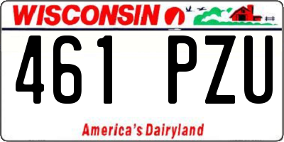 WI license plate 461PZU