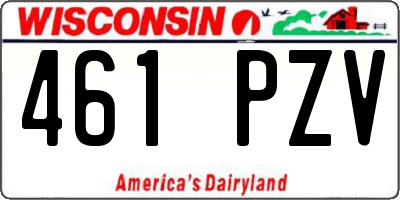 WI license plate 461PZV