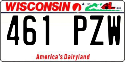 WI license plate 461PZW
