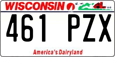 WI license plate 461PZX