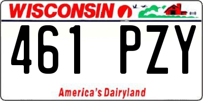 WI license plate 461PZY
