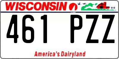 WI license plate 461PZZ