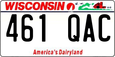 WI license plate 461QAC